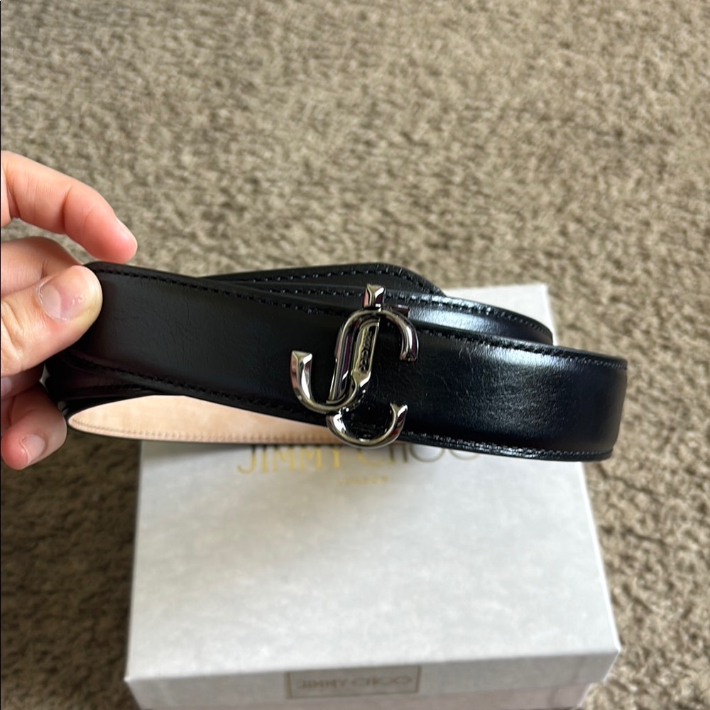 Jimmy Choo Women’s Black Vintage Leather belt